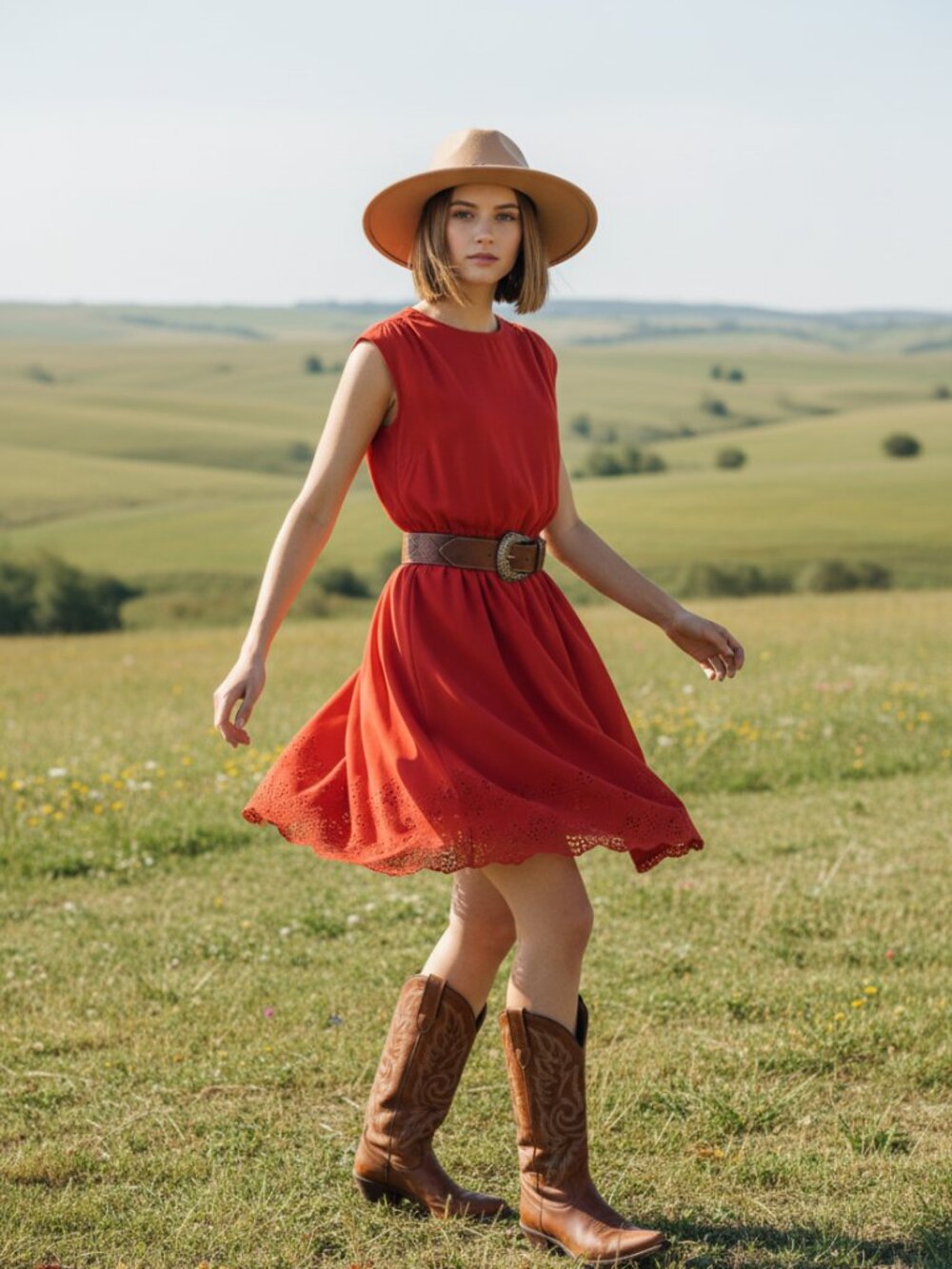 Felt Fedora Hat by C.C. Exclusive- Tan Wide Brim with Chain Accent-One Size